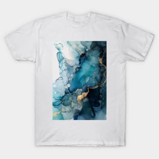 Aqua Splash - Abstract Alcohol Ink Art T-Shirt